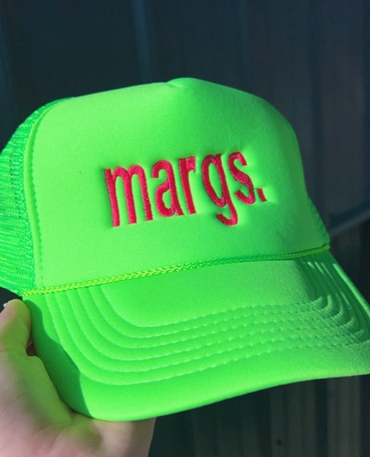 Margs Embroidered Lime Green Hat