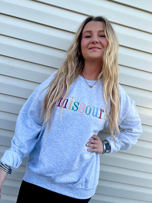 Missouri Embroidered Crewneck